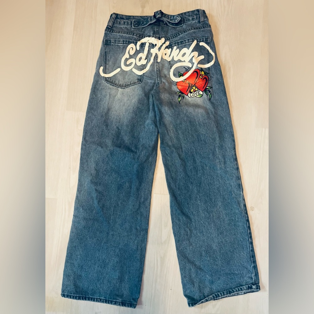 Ed Hardy Y2K Women's Wide Leg Jeans